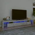 Móvel de Tv com Luzes LED 260x36,5x40 cm Cinzento Cimento