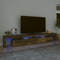 Móvel de Tv com Luzes LED 260x36,5x40 cm Carvalho Fumado