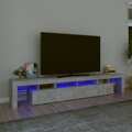 Móvel de Tv com Luzes LED 230x36,5x40 cm Cinzento Cimento