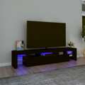 Móvel de Tv com Luzes LED 200x36,5x40 cm Preto