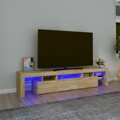 Móvel de Tv com Luzes LED 200x36,5x40 cm Carvalho Sonoma