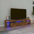 Móvel de Tv com Luzes LED 200x36,5x40 cm Carvalho Fumado