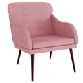 Cadeira com Apoio de Braços 63x76x80 cm Veludo Rosa