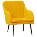 Cadeira C/ Apoio de Braços 63x76x80 cm Veludo Amarelo