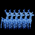 Renas de Natal 6 pcs 240 Luzes LED Acrílico Azul