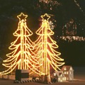 Árvore de Natal Dobrável C/ Leds 2pcs 87x87x93 cm Branco Quente