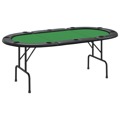 Mesa de Póquer Dobrável 10 Jogadores 206x106x75 cm Verde