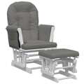 Cadeira de Amamentação com Banco Tecido Cinzento-escuro