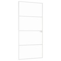Porta Interior 93x201,5 cm Vidro Temperado/alumínio Fino Branco