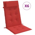 Almofadões P/ Cadeira Encosto Alto 6 pcs Tecido Oxford Vermelho