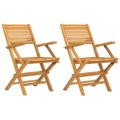 Cadeiras de Jardim Dobráveis 2 pcs 55x62x90 cm Teca Maciça