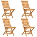 Cadeiras de Jardim Dobráveis 4 pcs 47x63x90 cm Teca Maciça