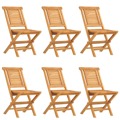 Cadeiras de Jardim Dobráveis 6 pcs 47x63x90 cm Teca Maciça