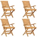 Cadeiras de Jardim Dobráveis 4 pcs 56x63x90 cm Teca Maciça
