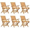 Cadeiras de Jardim Dobráveis 6 pcs 56x63x90 cm Teca Maciça
