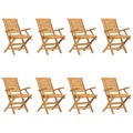 Cadeiras de Jardim Dobráveis 8 pcs 56x63x90 cm Teca Maciça