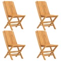 Cadeiras de Jardim Dobráveis 4 pcs 47x47x89 cm Teca Maciça