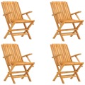 Cadeiras de Jardim Dobráveis 4 pcs 61x67x90 cm Teca Maciça