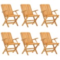 Cadeiras de Jardim Dobráveis 6 pcs 61x67x90 cm Teca Maciça
