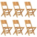Cadeiras de Jardim Dobráveis 6 pcs 47x61x90 cm Teca Maciça