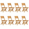 Cadeiras de Jardim Dobráveis 8 pcs 47x61x90 cm Teca Maciça