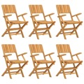 Cadeiras de Jardim Dobráveis 6 pcs 55x61x90 cm Teca Maciça