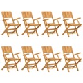Cadeiras de Jardim Dobráveis 8 pcs 55x61x90 cm Teca Maciça