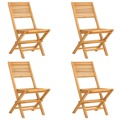 Cadeiras de Jardim Dobráveis 4 pcs 47x62x90 cm Teca Maciça