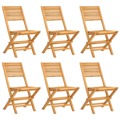 Cadeiras de Jardim Dobráveis 6 pcs 47x62x90 cm Teca Maciça