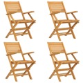 Cadeiras de Jardim Dobráveis 4 pcs 55x62x90 cm Teca Maciça