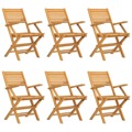 Cadeiras de Jardim Dobráveis 6 pcs 55x62x90 cm Teca Maciça