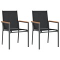 Cadeiras de Jardim 2 pcs 55x61,5x90 cm Textilene e Aço Preto
