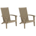 Cadeiras de Jardim Adirondack 2pcs Polipropileno Castanho-claro