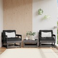 Cadeiras de Jardim C/ Almofadões 2 pcs Pinho Maciço Cinzento