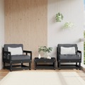 Cadeiras de Jardim C/ Almofadões 2 pcs Pinho Maciço Preto