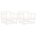 Cadeiras de Jardim 2 pcs Madeira de Pinho Maciça Branco