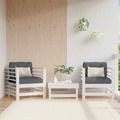 Cadeiras de Jardim 2 pcs Madeira de Pinho Maciça Branco