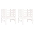 Cadeiras de Jardim 2 pcs 61,5x53x71 cm Pinho Maciço Branco
