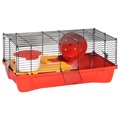 Gaiola P/ Hamster 58x32x36 cm Polipropileno e Metal Vermelho