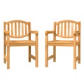 Cadeiras de Jardim 2 pcs 58x59x88 cm Madeira de Teca Maciça