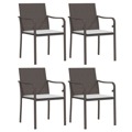 Cadeiras Jardim C/ Almofadões 4pcs 56x59x84 cm Vime Pe Castanho