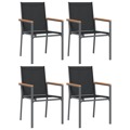 Cadeiras de Jardim 4 pcs 55x61,5x90 Textilene e Aço Preto