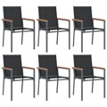 Cadeiras de Jardim 6 pcs 55x61,5x90 Textilene e Aço Preto