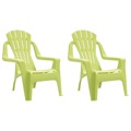 Cadeiras de Jardim Infantis 2 pcs Pp Aspeto de Madeira Verde