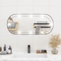 Espelho de Parede Oval com Luzes LED 35x80 cm Vidro
