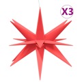 Estrelas da Morávia Dobráveis C/ Luzes LED 3 pcs 100cm Vermelho