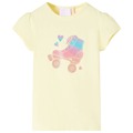 T-shirt de Criança com Estampa de Patins Amarelo-suave 128