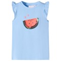 T-shirt para Criança Manga com Folhos Azul-claro 104