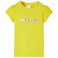 T-shirt Manga Curta Criança C/letras Lantejoulas Amarelo-brilhante 104