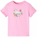 T-shirt Manga Curta para Criança Rosa-choque 104